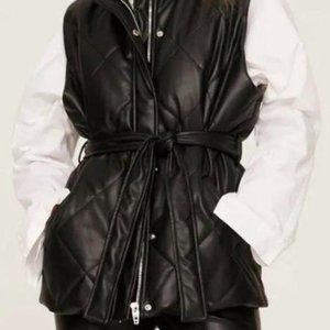 [BLANKNYC] Vegan Leather Quilted Vest With Belt NEW WITH TAGS!